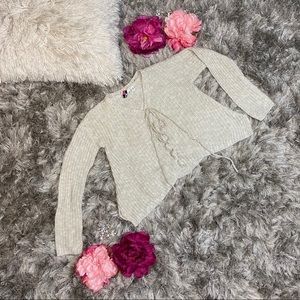 Oh MG! Lace Up Knit Sweater Women size S